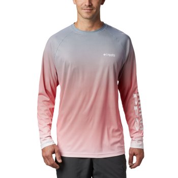 Columbia PFG Terminal Deflector Printed Long Sleeve, Sudaderas Rojos Para Hombre | 314062-DPG